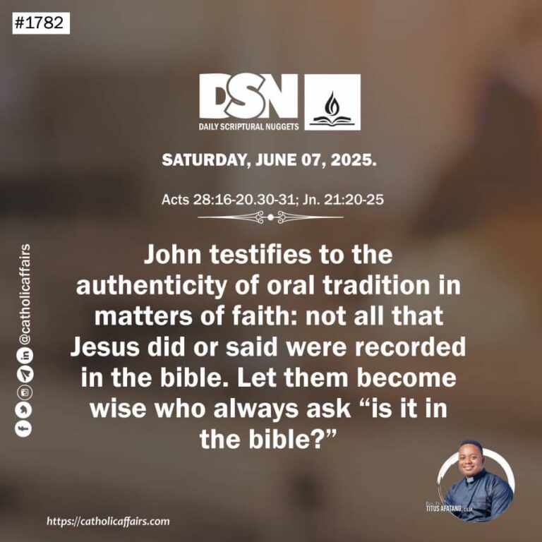 Saturday in the Seventh Week of Easter
