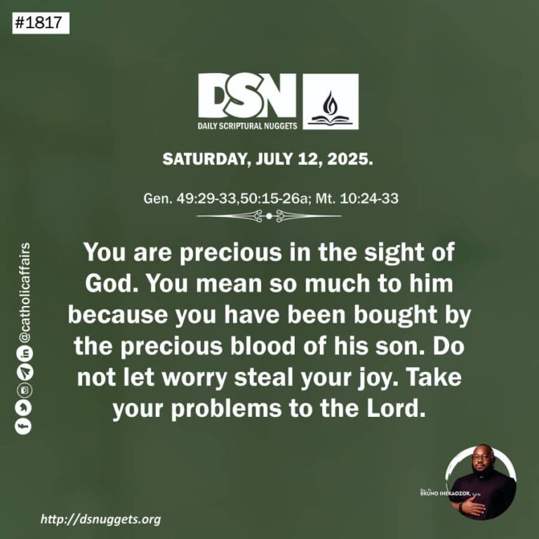 You Are Precious to God – DSN Reflection for Saturday, July 12, 2025
