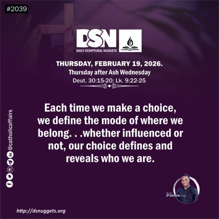 Thursday after Ash Wednesday – Choose Who You Become